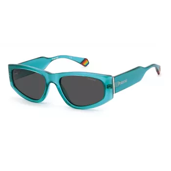 POLAROID PLD6169S1ED unisex neliömäiset aurinkolasit - musta kehys harmaat polarisoidut linssit 55 mm