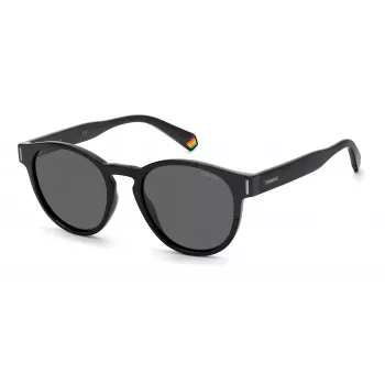 Polaroid PLD6175S807M9 unisex suorakaiteen muotoiset aurinkolasit - musta kehys harmaat polarisoidut linssit 51mm