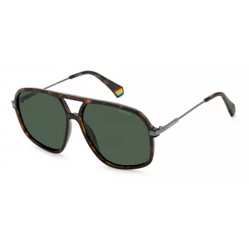 Polaroid PLD6182/S unisex-aurinkolasit - havanna kilpikonnankuorikehys, ruskeat polarisoidut linssit, 59 mm
