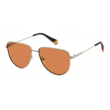 Polaroid PLD6196SX2M8F unisex-neliömäiset aurinkolasit - Havana-kehys, ruskeat polarisoidut TAC-linssit, 56mm