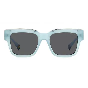 POLAROID PLD6198SXMVUF unisex-aurinkolasit square-malli - musta kehys harmaat polarisoidut linssit 52 mm