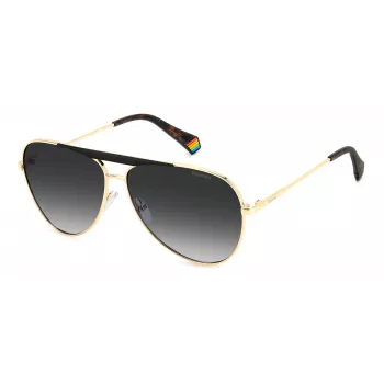 Polaroid PLD6200SXRHLG unisex suorakaiteen muotoiset aurinkolasit - musta kehys harmaat polarisoidut linssit 61 mm