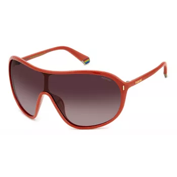 POLAROID PLD6216SL7Q unisex-aurinkolasit - musta kehys, harmaat polarisoidut linssit, kilpimuoto