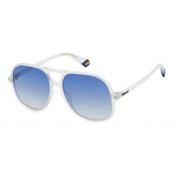 POLAROID PLD6217S2M4 unisex suorakaiteen muotoiset aurinkolasit - musta kehys harmaat linssit 57mm