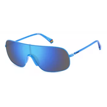 POLAROID PLD6222SMVU unisex suorakaiteen muotoiset aurinkolasit - musta kehys, harmaat polarisoidut linssit, 99 mm