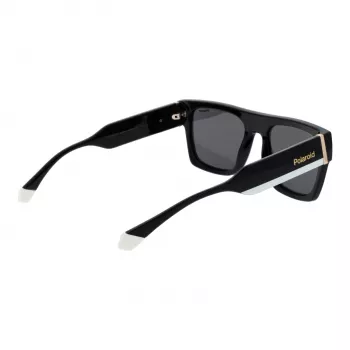 POLAROID PLD6224SX5480 unisex-suorakaiteen muotoiset aurinkolasit - musta kehys, harmaat polarisoidut linssit, 54 mm