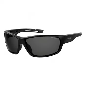 POLAROID PLD7029S807 unisex-urheilu-aurinkolasit - polarisoidut harmaat linssit - musta kehys