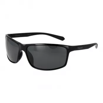 Polaroid PLD7036S63807 unisex suorakaiteen muotoiset aurinkolasit - musta kehys, harmaat linssit