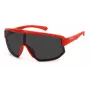 Polaroid PLD7047S0Z3 unisex suorakaiteen muotoiset aurinkolasit - musta kehys, harmaat linssit, 99 mm