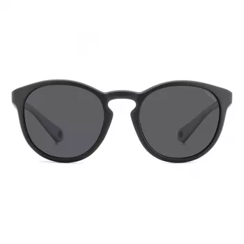 Polaroid PLD7050S003 unisex suorakaiteen muotoiset aurinkolasit - musta kehys, harmaat polarisoidut linssit