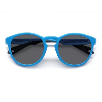 POLAROID PLD7050SMVU unisex neliömäiset aurinkolasit - mattamusta kehys, harmaa polarisoitu linssi, 52 mm