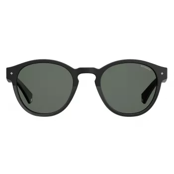 POLAROID unisex PLD6042S807M9 aurinkolasit - kulmikas kokokehysinen muovikehys polarisoiduilla harmailla linsseillä - UV400-suoja - 49 mm linssin leveys