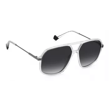 POLAROID unisex PLD6182S900WJ suorakaiteen muotoiset polarisoidut aurinkolasit - musta kehys harmaat linssit 59mm
