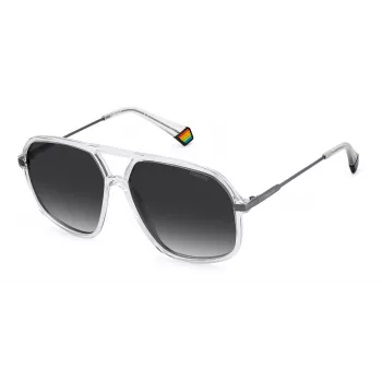 POLAROID unisex PLD6182S900WJ suorakaiteen muotoiset polarisoidut aurinkolasit - musta kehys harmaat linssit 59mm