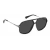 POLAROID unisex PLD6182SKB7M9 suorakaiteen muotoiset aurinkolasit musta/harmaa 59mm