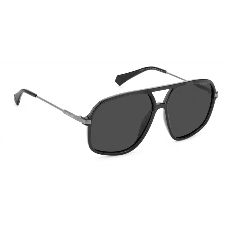 POLAROID unisex PLD6182SKB7M9 suorakaiteen muotoiset aurinkolasit musta/harmaa 59mm