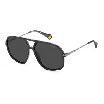 POLAROID unisex PLD6182SKB7M9 suorakaiteen muotoiset aurinkolasit musta/harmaa 59mm