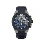 Police miesten kvartsi analoginen kello PL15711JSUB03 - sininen kellotaulu, sininen nahkaranneke, 48 mm ruostumaton teräskotelo