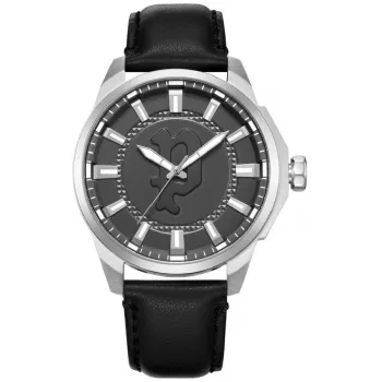POLICE miesten kello PEWJA2204305 - 46 mm musta kellotaulu kvartsi nahkaranneke