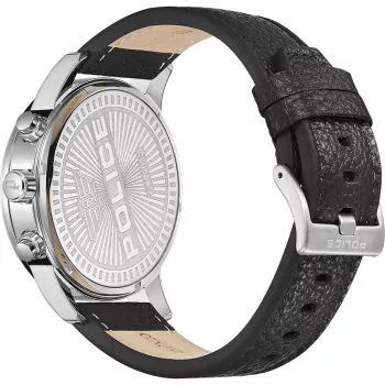 POLICE miesten kello PEWJF2203305 48mm kronografi musta kellotaulu nahkaranneke