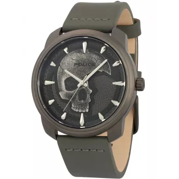Police miesten kello PL15714JSU61A 44 mm sininen kellotaulu nahkaranneke