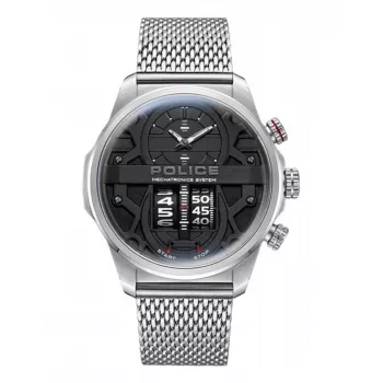 Police miesten kello Ranger II PEWJG0006504 44 mm sininen kellotaulu ruskea nahka