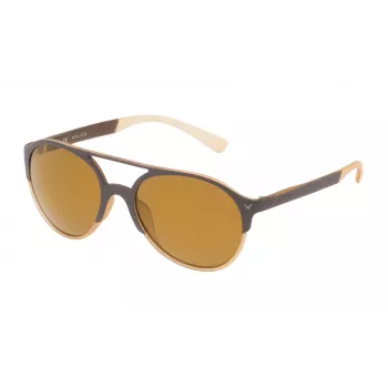 POLICE SPL163557ESG unisex suorakaiteen muotoiset aurinkolasit havanna asetaattikehys vihreät polykarbonaattilinssit 55/19/140 mm UV400