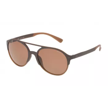 Police SPL1635594CP unisex suorakaiteen muotoiset aurinkolasit havanna-asetaattikehys vihreät polarisoidut linssit 55/19/140 mm