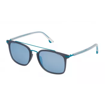 POLICE SPL58354M20P unisex-aurinkolasit - musta asetaattikehys, harmaat polarisoituvat linssit, 54 mm
