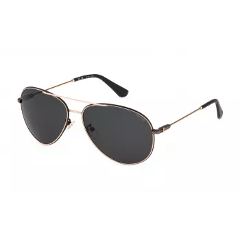 POLICE SPLL11-590302 unisex-aurinkolasit - musta kehys, harmaat linssit, UV400, 59 mm