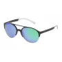 POLICE unisex suorakaiteen muotoiset aurinkolasit SPL163556PCV - musta asetaattikehys, harmaat linssit 55/19/140 mm