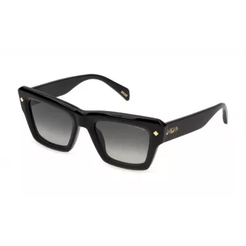 POLICE naisten SPLP48-520700 suorakaiteen muotoiset aurinkolasit, havanna-kehykset, ruskeat linssit, 52mm