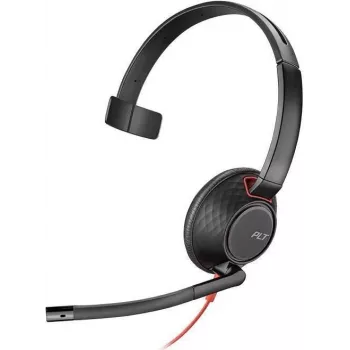 Poly Blackwire C5210 USB-C - 5200 Series - johdollinen on-ear mono-headset puomimikrofonilla, melunvaimennus, johdossa olevat säätimet, musta