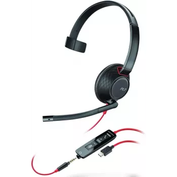 Poly Blackwire C5210 USB-C - 5200 Series - johdollinen on-ear mono-headset puomimikrofonilla, melunvaimennus, johdossa olevat säätimet, musta