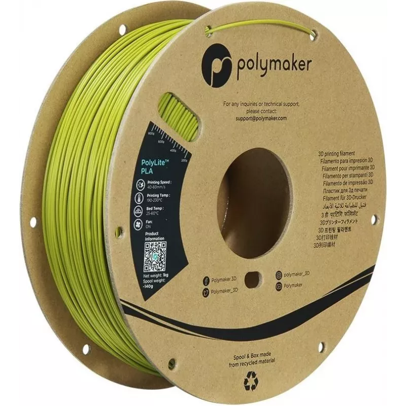 Polymaker PolyLite PLA 3D-tulostinlanka 1,75 mm oliivinvihreä 1 kg (PA02058)