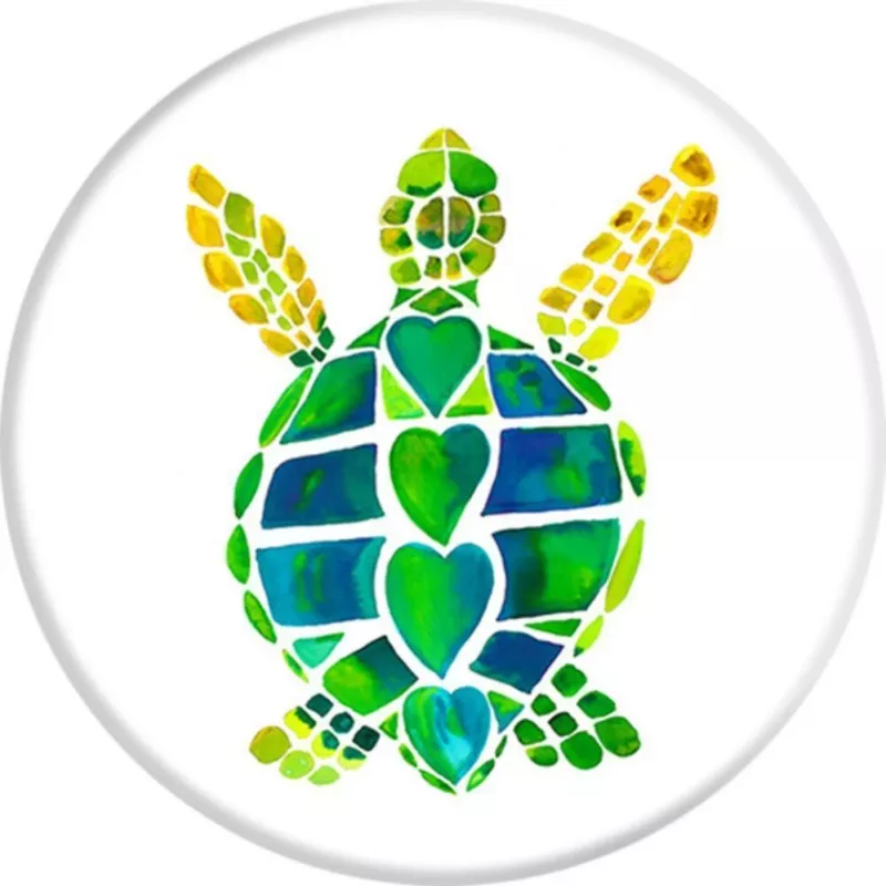 PopSockets PopGrip Turtle Love - vaihdettava puhelinkahva & teline, monivärinen