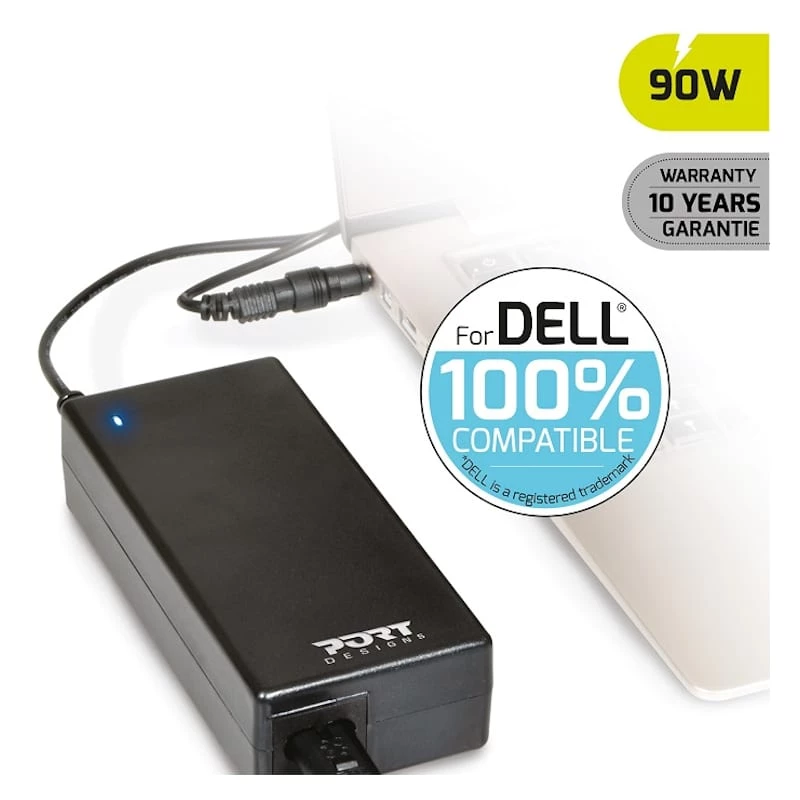 PORT DESIGNS Port Connect 90W kannettava-adapteri Dell - musta