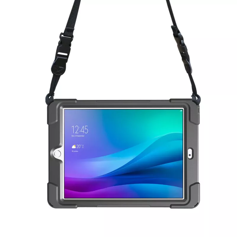 Port Designs Pro Shock 360 tukeva suojakotelo ja kiertyvä folio Samsung Galaxy Tab A9+:lle - musta