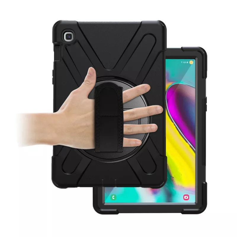 Port Designs Pro Shock 360 tukeva suojakotelo ja kiertyvä folio Samsung Galaxy Tab A9+:lle - musta
