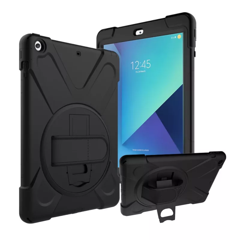 Port Designs Pro Shock 360 tukeva suojakotelo ja kiertyvä folio Samsung Galaxy Tab A9+:lle - musta