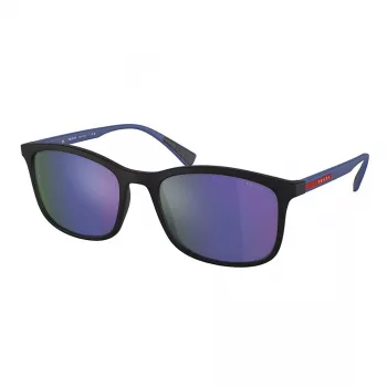 PRADA Linea Rossa miesten aurinkolasit PS01TS-16G05U, mattamusta kehys, harmaat peilatut hopealinssit, 55/19/140 mm