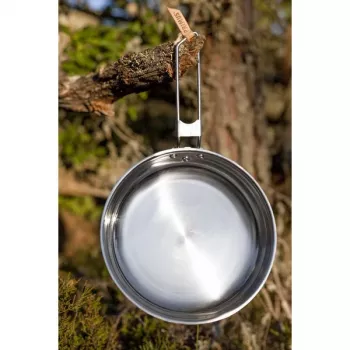 Primus Cookset Campfire Pot Set L - 2-osainen ruostumattomasta teräksestä valmistettu retkeilykeittosarja siiviläkannella, 4,8 l kokonaiskapasiteetti