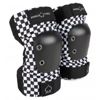 Pro-Tec kyynärpääsuojat Checker L - musta/valkoinen shakkilautakuvio, Large, erittäin tehokas suoja skeittaukseen, rullaluisteluun, BMX:ään ja potkulautailuun