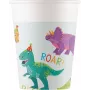 Procos Dino Party pahvimukit 200 ml, 8 kpl:n pakkaus, värikäs dinosauriakuosi 97975