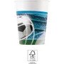 Procos Football Party pahvimukit 200 ml, 8 kpl:n pakkaus (93746)