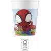 Procos Marvel Spider-Man pahvimukit 200 ml 8 kpl:n pakkaus juhlamukit 94877