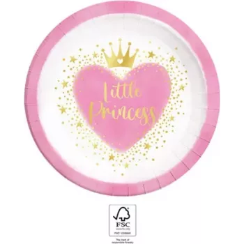 Procos My Little Princess pahvilautaset 23 cm 8 kpl:n pakkaus (96476)