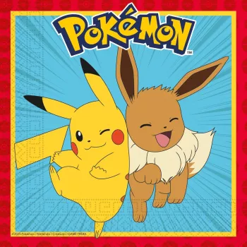 Procos Pokemon 2-kerroksiset paperiset servetit 20 kpl:n pakkaus, 33 x 33 cm, monivärinen 98393