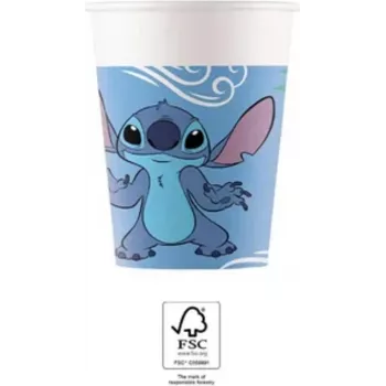 Procos Stitch & Angel pahvimuki 200 ml, 8 kpl:n pakkaus | Disney Lilo & Stitch juhlamuki 96795