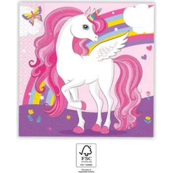 Procos Unicorn Rainbow 2-kerroksiset paperilautasliinat 20 kpl:n pakkaus (93760)